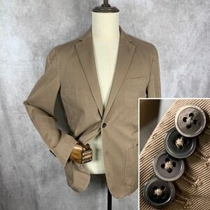 L.B.M 1911 Blazer Men 42R Brown Canvas Sport Coat Unlined Luigi Bianchi Mantova